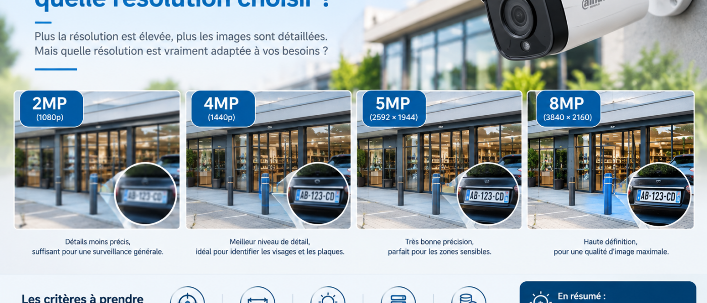 Caméra 2MP, 4MP, 5MP ou 8MP : quelle résolution choisir ?